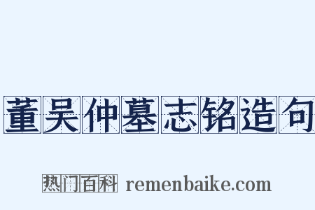董吴仲墓志铭造句是什么意思的图片